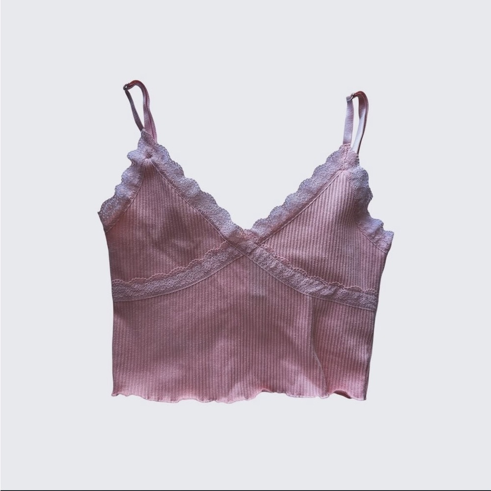 'H&M' PINK LACED TANK TOP
